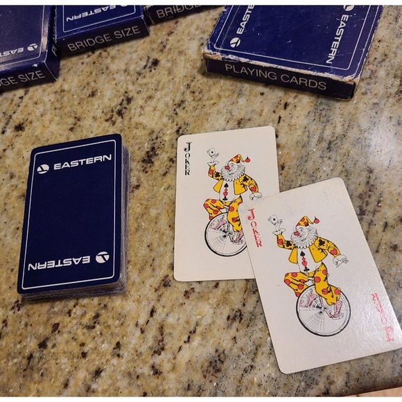 Vintage Eastern Airlines Bridge Size Playing Cards. 5 Decks ~ 2 sealed & 3 Used - Picture 3 of 8